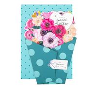 Hallmark Mother's Day Card for Mother, Fold-Out Bouquet of Flowers Design, Mum Mothers Day Card, Blue, Pink