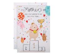 Hallmark Mothers Day Card, Mum Mothers Day Card, Cute Animals on Podiums Design, From Son, From Daughter, Cream, Green, Red