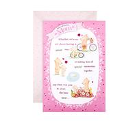 Hallmark Mum Mothers Day Card, Cute Bears Design with Verse, Story Narrative, Mothers Day Card for Mum, Pink