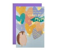 Hallmark Mother's Day Card for Mum - Cute Hedgehog & Balloon Design with Hidden Messages