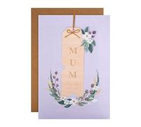 Hallmark Mum Mothers Day Card, Mothers Day Card for Mum, With Hanging Keepsake Gift, Traditional Floral Design, Purple, White