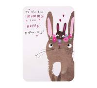 Hallmark Mummy Mothers Day Card, Mothers Day Card for Mummy, Cute Rabbits Design, From Daughter, Brown, Pink, White