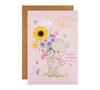 Hallmark Mothers Day Card for Someone Special, Cute Hugsworth Bear Design with Flowers & Butterflies, Pink