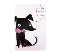 Hallmark Mothers Day Card from The Dog, Cute Black Dog Design, from The Pet, Black, Pink, White