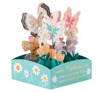 Hallmark Mothers Day Card, 3D & Pop Up Florals & Butterflies Design, Mini Mothers Day Card, Keepsake, White, Green, Orange