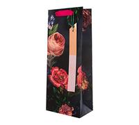 Hallmark Multi-Occasion Bottle Bag - Dark Floral Design