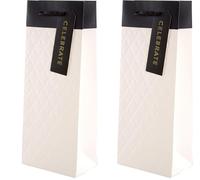 Hallmark Multi-Occasion Bottle Bag - Embossed 'Quilted' Design. (Pack of 2)