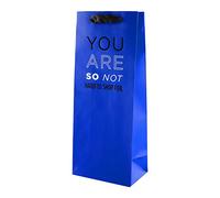 Hallmark Multi-Occasion Bottle Bag - Funny Blue Design, Contemporary Blue Bag