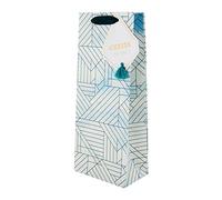 Hallmark Multi-Occasion Bottle Bag - Marbled Deco Design