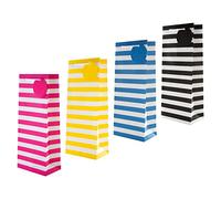 Hallmark Multi Occasion Bottle Bags Pack, 4 Bags, Pink, Yellow, Blue, Black