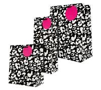 Hallmark Multi Occasion Gift and Bottle Bags Bundle - 1 Large and 1 Medium Gift Bag, with 1 Bottle Bag in 1 Contemporary Leopard Print Design