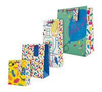 Hallmark Multi Occasion Gift and Bottle Bags Bundle, 4-Pack, Bright Designs