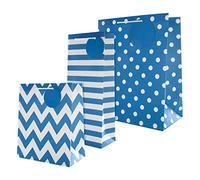 Hallmark Multi Occasion Gift Bag Bundle, 3 Sizes, Blue, Circular Gift Tags