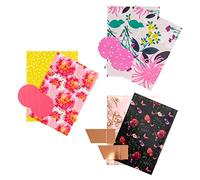 Hallmark Multi Occasion Gift Wrap and Tag Bundle - 2 Paper Sheets and 2 Gift Tags in Floral Designs