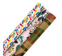 Hallmark Multi Occasion Wrapping Paper Bundle - 3 Rolls in 3 Bright Designs