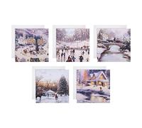 Hallmark Multipack Christmas Cards, Charity Cards, Pack of 30 in 5 Thomas Kinkade Designs, Ice Skating, Winter Activities