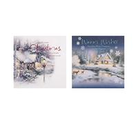 Hallmark Multipack Christmas Cards, Pack of 16 in 2 Thomas Kinkade Traditional Designs, Winter Wishes