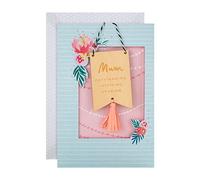 Hallmark Mum Mothers Day Card, With Wooden Hanging Keepsake Decoration, 3D & Pop Up Mothers Day Card, Pink, Green, Blue