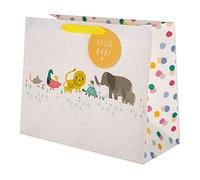 Hallmark New Baby Large Gift Bag for Boy & Girl, Safari Design with Gift Tag