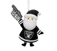 Hallmark NFL Las Vegas Raiders Santa Fan Christmas Ornament, Gifts for Sports Fans