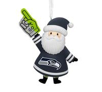 Hallmark NFL Seattle Seahawks Santa Fan Christmas Ornament, Gifts for Sports Fans