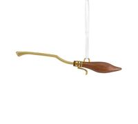 Hallmark Nimbus 2000, Premium Metal Harry Potter Ornament, Gold Brown | Harry Potter's First Broomstick, White Ribbon for Hanging, 1.9x12x1.2cm
