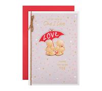 Hallmark One I Love Valentines Day Card, Forever Friends & Umbrella Design, Beige, Red