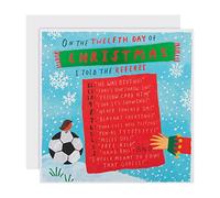 Hallmark Open Christmas Card - Humour Football List Design