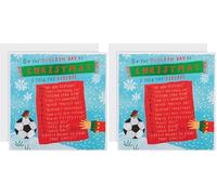 Hallmark Open Christmas Card - Humour Football List Design (Pack of 2)
