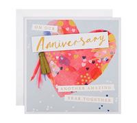 Hallmark Our Anniversary Card - Contemporary Embellished Heart Design