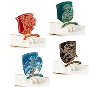 Hallmark Pack of 4 Harry Potter 3D & Pop Up Greeting Cards, Multipack, Hogwarts House Crests, Gryffindor, Slytherin, Ravenclaw, Hufflepuff