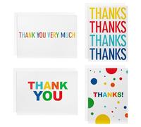 Hallmark Pack of 48 Thank You Cards in 4 Designs, Boxed Multipack, Colouring Lettering, Red, Yellow, Green, Blue