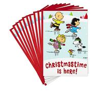 Hallmark Pack of Peanuts Christmas Cards, Ice Skating (10 Cards with Envelopes)