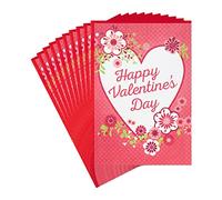 Hallmark Pack of Valentines Day Cards, Hearts and Flowers (10 Valentine's Day Cards with Envelopes)