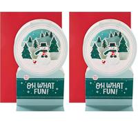 Hallmark Paper Wonder 3D Pop-Up Oh What Fun Snow Globe Christmas Card (Pack of 2)