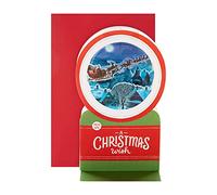 Hallmark Paper Wonder Christmas Card - Contemporary Musical 3D Pop-Up Santa and Sleigh Design