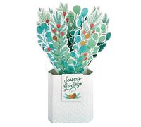Hallmark Paper Wonder Christmas Card - Pop-Up Paper Plant Bouquet Design