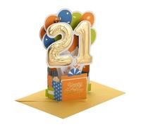 Hallmark Paper Wonder Collection 3D Pop-Up 21st Birthday Card