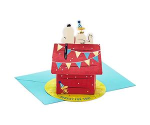 Hallmark Paper Wonder Peanuts Pop Up Birthday Card (Snoopy Dog House)