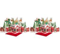 Hallmark Paper Wonder pop-up Jumbo Christmas Card, Santa and Sleigh Scene Design, Multicoloured (Pack of 2)