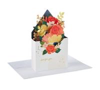 Hallmark Paper Wonder Pop-Up Orange & Gold Boxed Bouquet Birthday Card