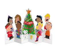 Hallmark Peanuts Snoopy Christmas Card, Featuring Peanuts Gang and Christmas Tree, 15 cm