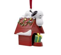 Hallmark Peanuts Snoopy on Holiday Doghouse Christmas Ornament, Gifts for Peanuts Fans