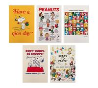 Hallmark PEANUTS SNOOPY Postcards, 5 Cards, 75th Anniversary Designs | 5 Unique Designs, High Quality Board, Fully Recyclable, H14.8xW10cm, Lined Address Space