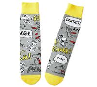 Hallmark PEANUTS SNOOPY Socks, PEANUTS Gifts, SNOOPY Gifts, Novelty Socks, Grey, Yellow