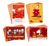 Hallmark Peanuts Thanksgiving Cards Assortment, Snoopy and Friends (16 Assorted Cards with Envelopes)