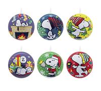 Hallmark Peanuts Tin Ball Christmas Ornaments, Set of 12