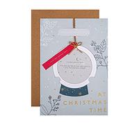 Hallmark Personalisable, Multi-Recipient Christmas Card from Contemporary Blue and Red Photo Frame Bauble Design with Sticker Sheet, 25558891