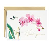Hallmark Pink Orchid Thank You Notes (20 Blank Cards with Envelopes) for Bridal Shower, Baby Shower, Wedding, Birthday