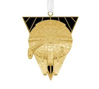 Hallmark Premium Golden Millennium Falcon Ornament, Star Wars Tree Decoration, Hanging Ornament, Collectable Star Wars Ornament, Christmas, Birthday, Gold